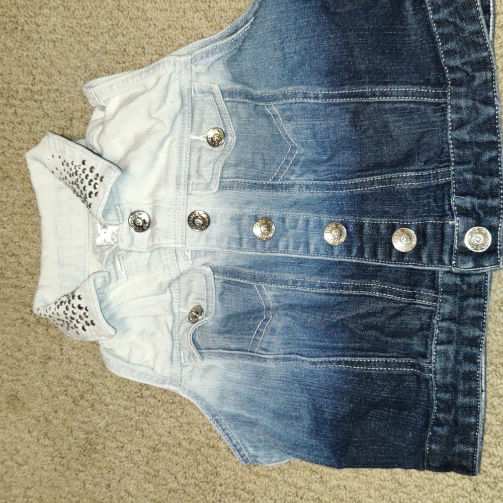 Girls Ombre Jean Embellished Vest